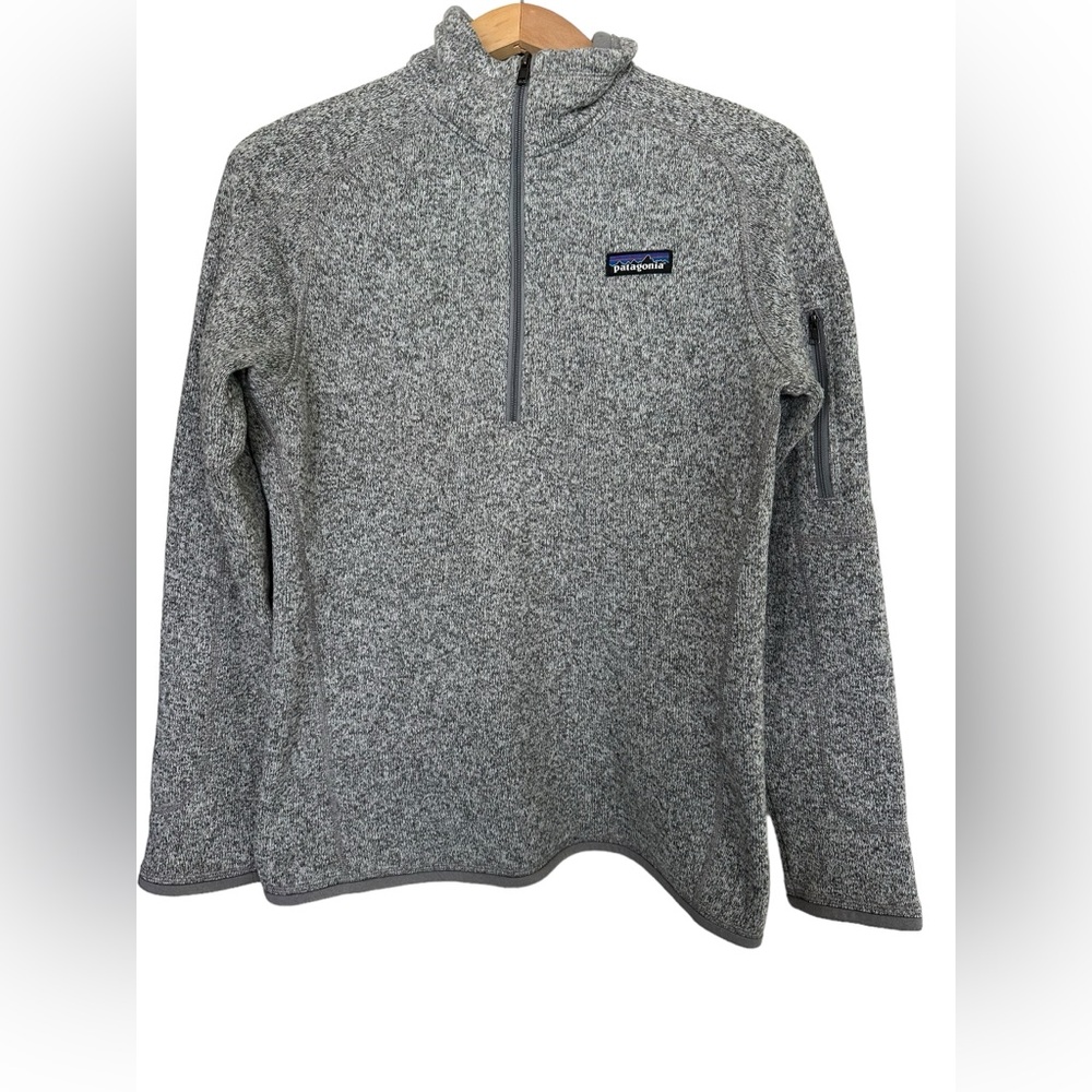 Patagonia Better Sweater 1/4 Zip Jacket Pullover Birch White Gray Women's Medium